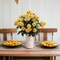 12-Pack: Yellow Mum Bush with 33 Lifelike Silk Flowers & Foliage - Ideal for Bouquets, Floral Arrangements, Home Decor & Seasonal Displays - Floral Home by Artificial Flowers